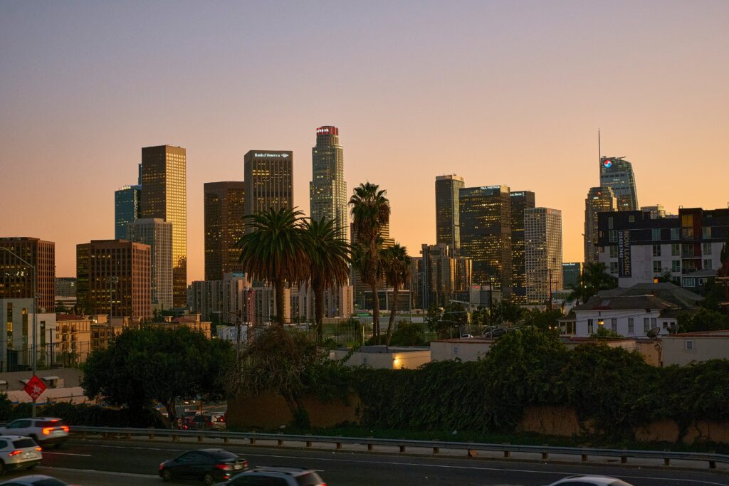 California skyline and real estate